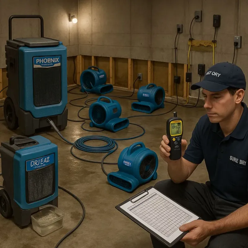 Structural Drying and Dehumidification process in Sagadahoc County, ME